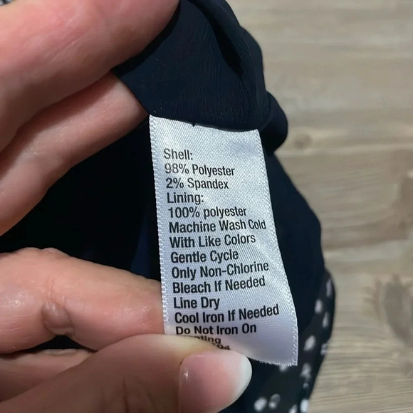 The Limited Pleated Sleeve Dress Brush Dot Navy Size 8 Feminine Polka dot NWT - Picture 13 of 14